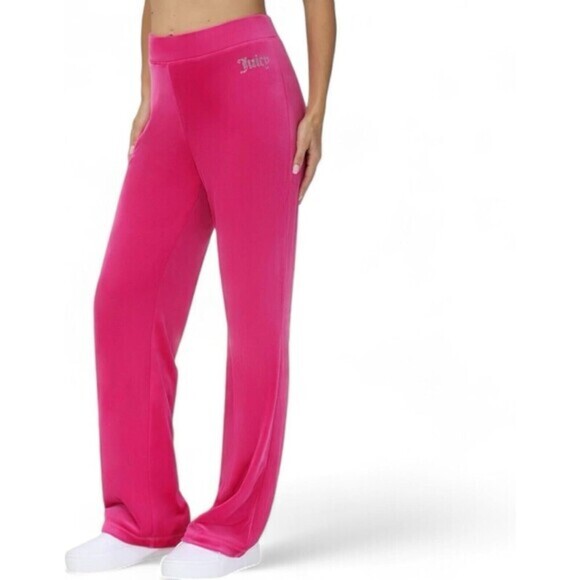 Juicy Couture Pants - Juicy Couture Womens Pink Sweatpants Velour Size XXL Bootcut Pull On Pants